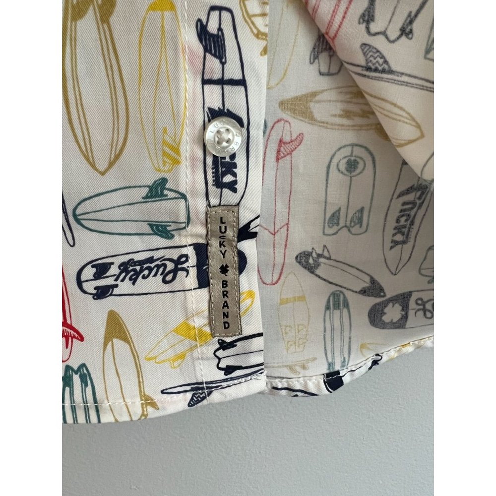 Boys Lucky Brand Surfboard Skateboard Short Sleeve Size Large Button Up … - Picture 6 of 9